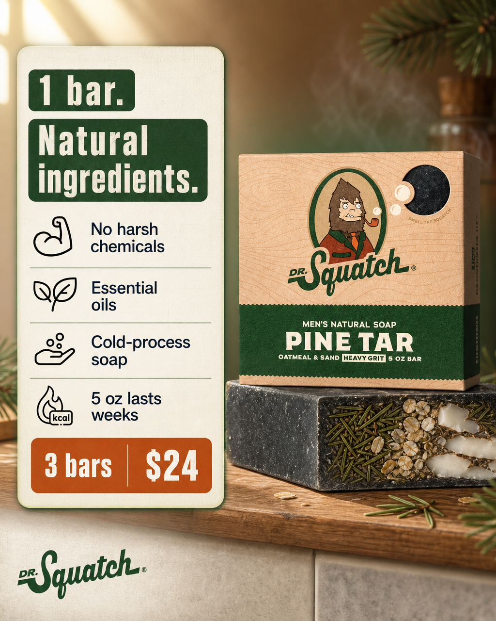 Dr. Squatch Benefit List + Product