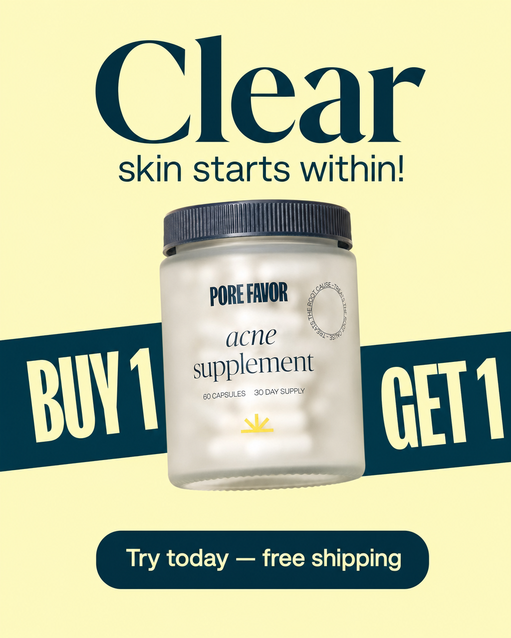 Porefavor Clear Skin Starts Within · Buy One